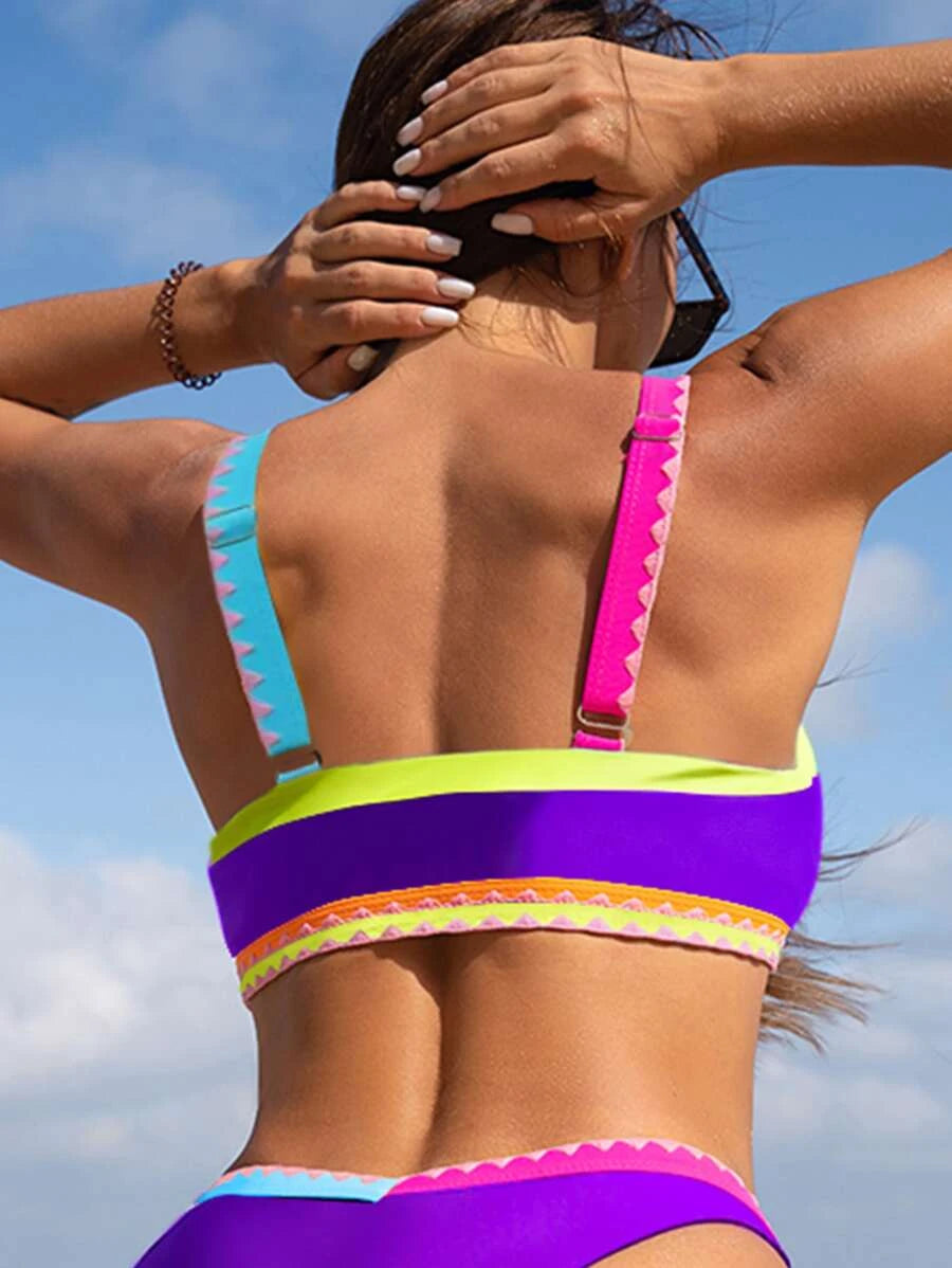 Bikinx Colorblock Contrast Binding Bikini Top Bella Mia